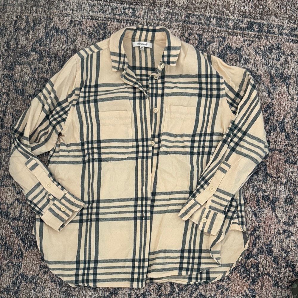 Madewell Striped Beige and Black Shirt